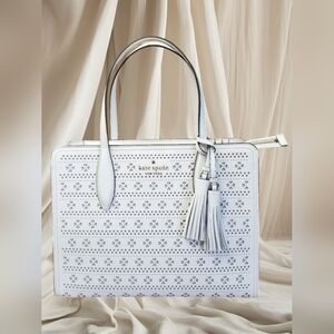 Kate ♠️ Spade Rowe Perf Medium Top Zip Satchel Crossbody Handbag-$449